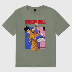 Футболка оверсайз женская Dragon Ball - Сон Гоку - Удар, цвет: авокадо