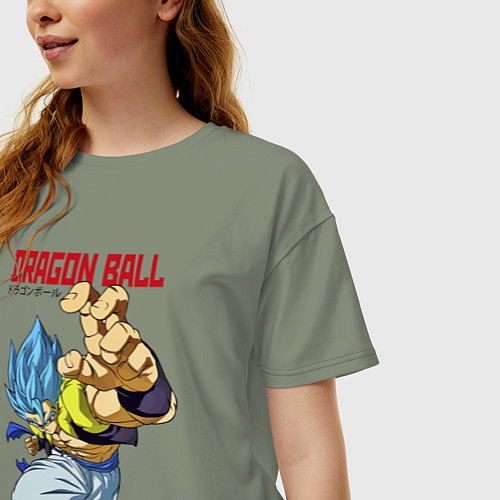 Женская футболка оверсайз Dragon Ball - Бросок / Авокадо – фото 3