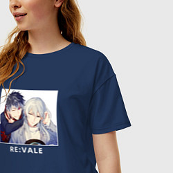 Футболка оверсайз женская Re vale - Семёрка идолов, цвет: тёмно-синий — фото 2