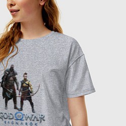 Футболка оверсайз женская Отец и сын GoW Ragnarok, цвет: меланж — фото 2