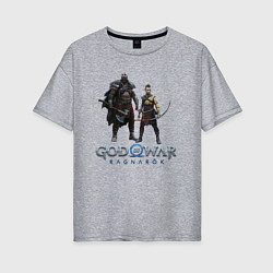 Футболка оверсайз женская Отец и сын GoW Ragnarok, цвет: меланж
