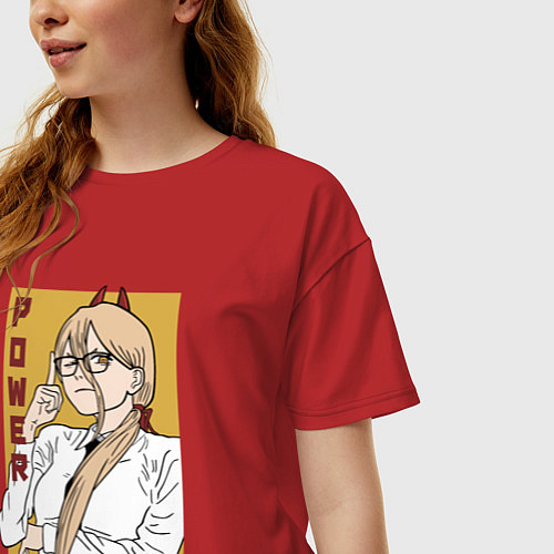 Женская футболка оверсайз Милая Пауэр / Красный – фото 3