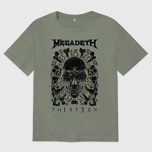Женская футболка оверсайз Megadeth Thirteen / Авокадо – фото 1
