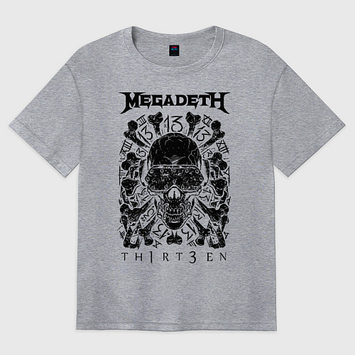 Женская футболка оверсайз Megadeth Thirteen / Меланж – фото 1