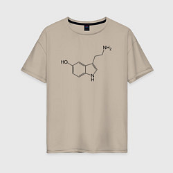 Футболка оверсайз женская Серотонинчик, цвет: миндальный