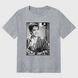 Женская футболка оверсайз Юрий Шатунов - портрет с автографом