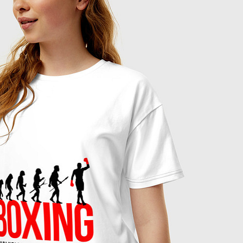 Женская футболка оверсайз Boxing evolution / Белый – фото 3