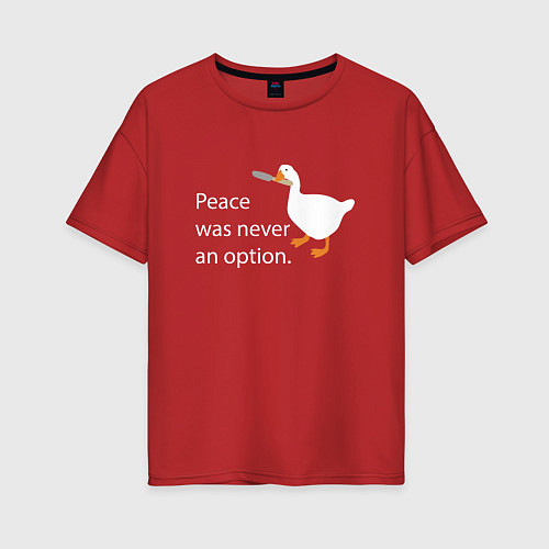 Женская футболка оверсайз Peace was never an option! / Красный – фото 1