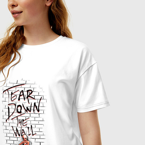 Женская футболка оверсайз Снеси стену / Белый – фото 3