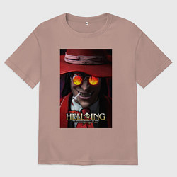 Футболка оверсайз женская Hellsing - Alucard face, цвет: пыльно-розовый