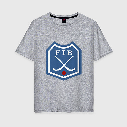 Женская футболка оверсайз Хоккей с мячом - лого / Меланж – фото 1