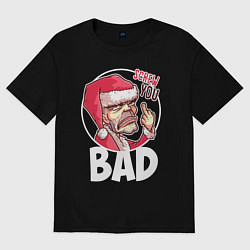 Футболка оверсайз женская Bad Santa - Screw you, цвет: черный
