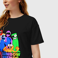 Футболка оверсайз женская Радужные друзья персонажи игры, цвет: черный — фото 2