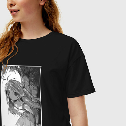 Женская футболка оверсайз Комари Кошигая - Деревенская глубинка / Черный – фото 3