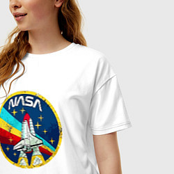 Футболка оверсайз женская NASA - emblem - USA, цвет: белый — фото 2