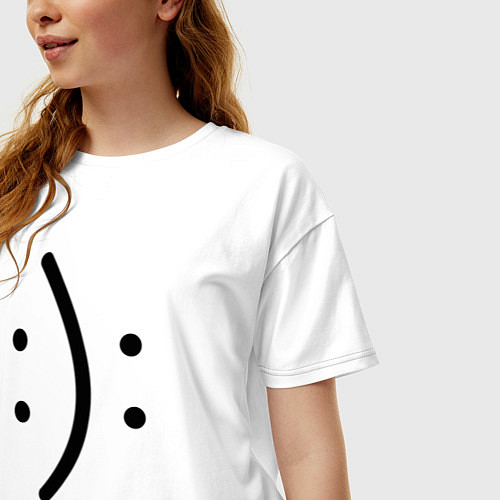 Женская футболка оверсайз Уou decide, sad or cheerful / Белый – фото 3