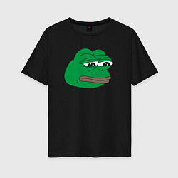 Футболка оверсайз женская Лягушонок Пепе-Frog Pepe, цвет: черный