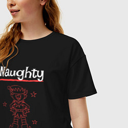 Футболка оверсайз женская Naughty elf, цвет: черный — фото 2