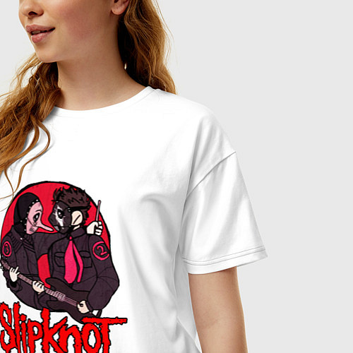Женская футболка оверсайз Slipknot rock / Белый – фото 3