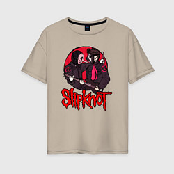Футболка оверсайз женская Slipknot rock, цвет: миндальный