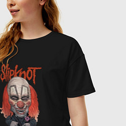 Футболка оверсайз женская Slipknot art, цвет: черный — фото 2