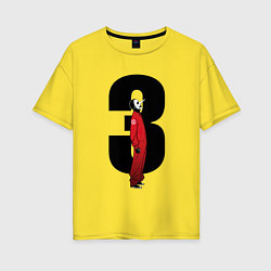 Футболка оверсайз женская Slipknot третий, цвет: желтый