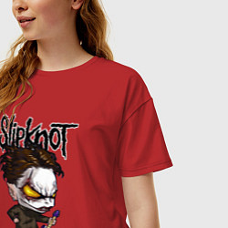 Футболка оверсайз женская Slipknot - art, цвет: красный — фото 2
