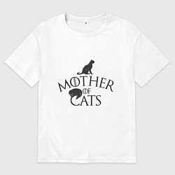 Футболка оверсайз женская Мать котов, цвет: белый