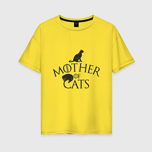 Женская футболка оверсайз Мать котов / Желтый – фото 1
