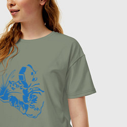 Футболка оверсайз женская Силуэт сварщика, цвет: авокадо — фото 2