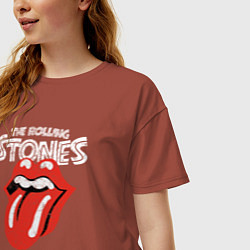 Футболка оверсайз женская The Rolling Stones 78, цвет: кирпичный — фото 2
