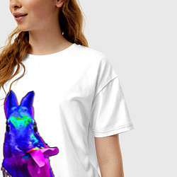 Футболка оверсайз женская Год синего кролика, цвет: белый — фото 2