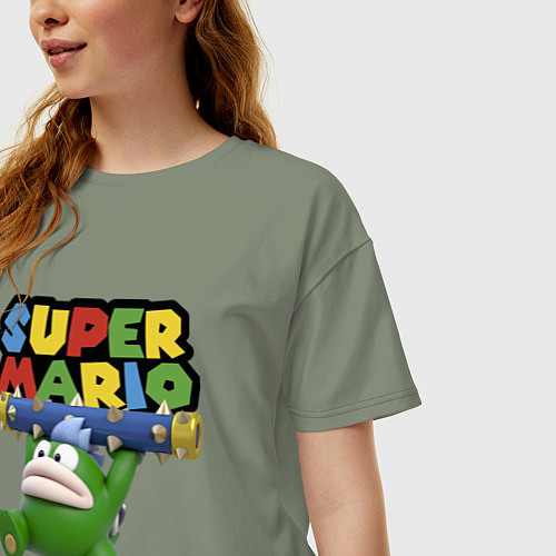 Женская футболка оверсайз Super Mario - Spike - Character / Авокадо – фото 3
