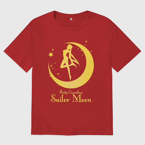 Женская футболка оверсайз Sailor Moon gold / Красный – фото 1