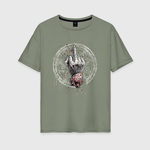 Женская футболка оверсайз The Evil Dead рука / Авокадо – фото 1