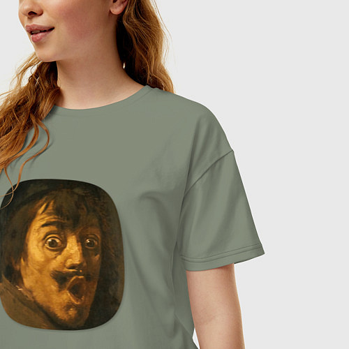 Женская футболка оверсайз Йос ван Красбек - Мужчина удивлён / Авокадо – фото 3