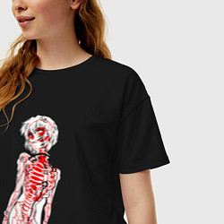 Футболка оверсайз женская Просто Рей Аянами - Ева, цвет: черный — фото 2