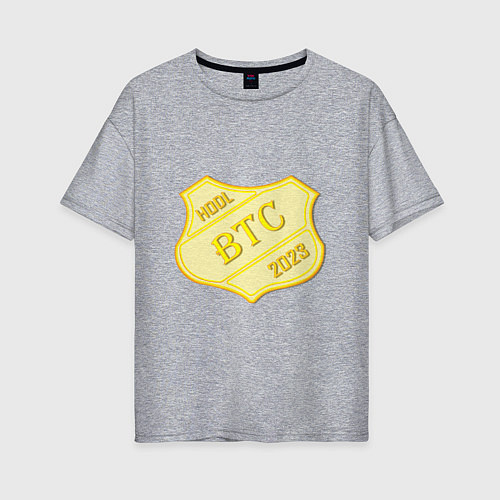 Женская футболка оверсайз Bitcoin 2023 / Меланж – фото 1