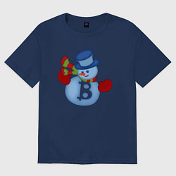 Футболка оверсайз женская Snowman BTC, цвет: тёмно-синий