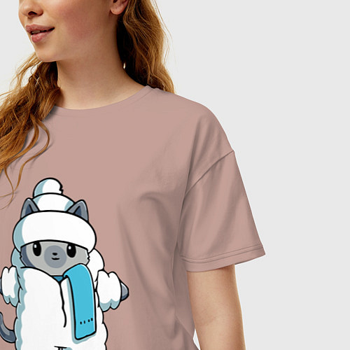 Женская футболка оверсайз Где этот долбанный кролик? / Пыльно-розовый – фото 3