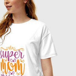 Футболка оверсайз женская Super Mother, цвет: белый — фото 2