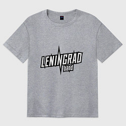 Футболка оверсайз женская Группировка ленинград логотип, цвет: меланж