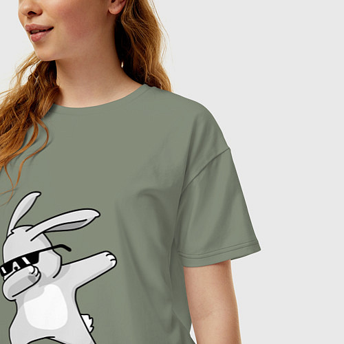 Женская футболка оверсайз Кролик ДЭБ / Авокадо – фото 3