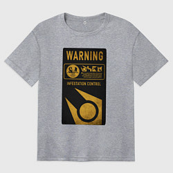 Футболка оверсайз женская Контроль заражения, цвет: меланж