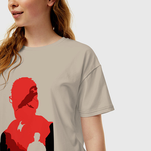 Женская футболка оверсайз Half life - Freeman / Миндальный – фото 3