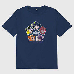 Футболка оверсайз женская Персонажи Блю Лок, цвет: тёмно-синий