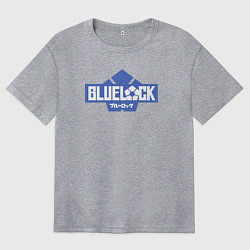 Футболка оверсайз женская Logo Blue Lock, цвет: меланж