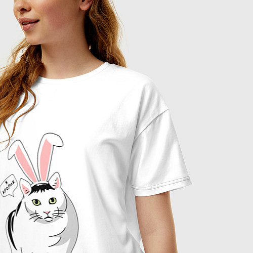 Женская футболка оверсайз Кролик Бендер - 2023 / Белый – фото 3