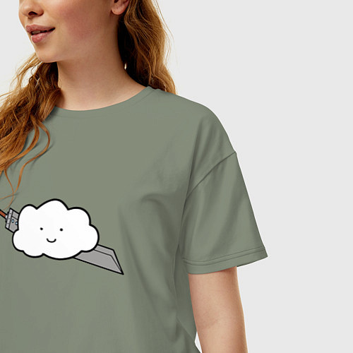 Женская футболка оверсайз Cloud Strife / Авокадо – фото 3