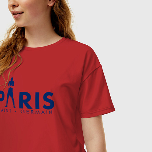 Женская футболка оверсайз PSG Мбаппе / Красный – фото 3